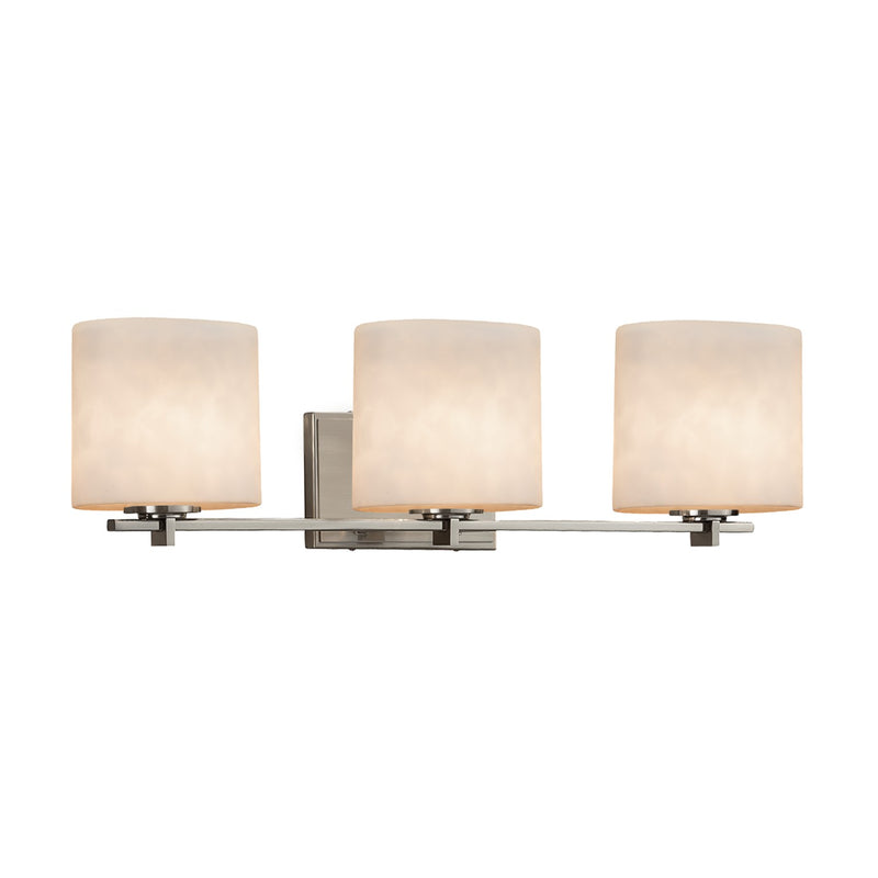 Justice Designs CLD-8443-30-NCKL Three Light Bath Bar, Brushed Nickel
