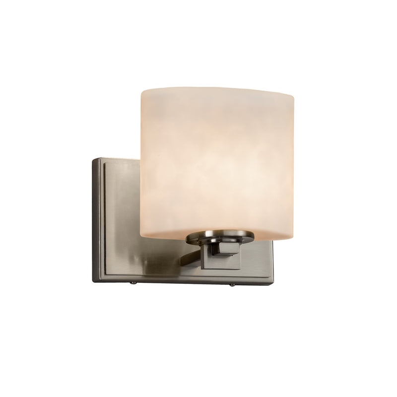 Justice Designs CLD-8447-30-NCKL One Light Wall Sconce, Brushed Nickel