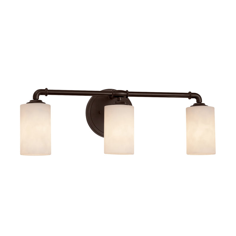 Justice Designs CLD-8463-10-DBRZ Three Light Bath Bar, Dark Bronze