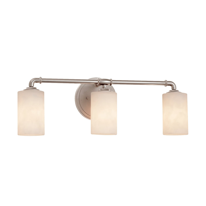 Justice Designs CLD-8463-10-NCKL Three Light Bath Bar, Brushed Nickel