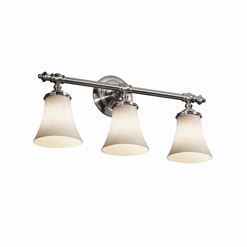 Justice Designs CLD-8523-20-NCKL Three Light Bath Bar, Brushed Nickel