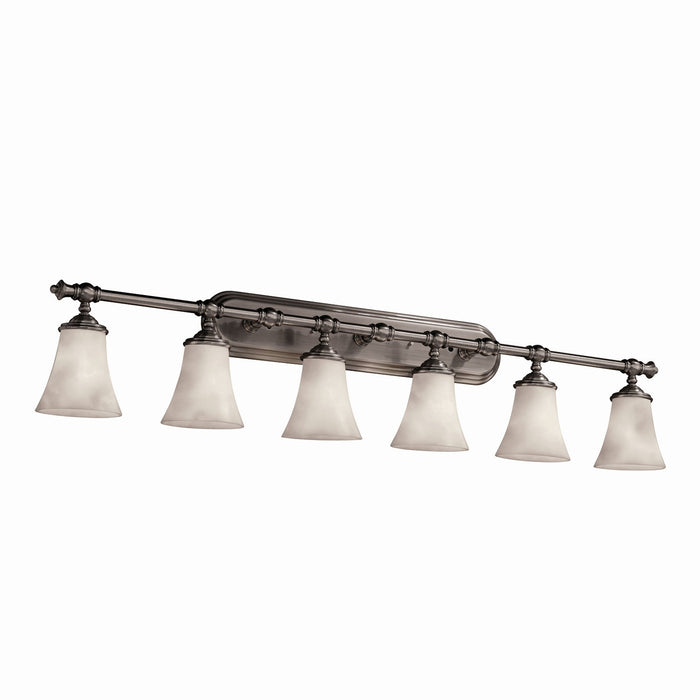 Justice Designs CLD-8526-20-NCKL Six Light Bath Bar, Brushed Nickel