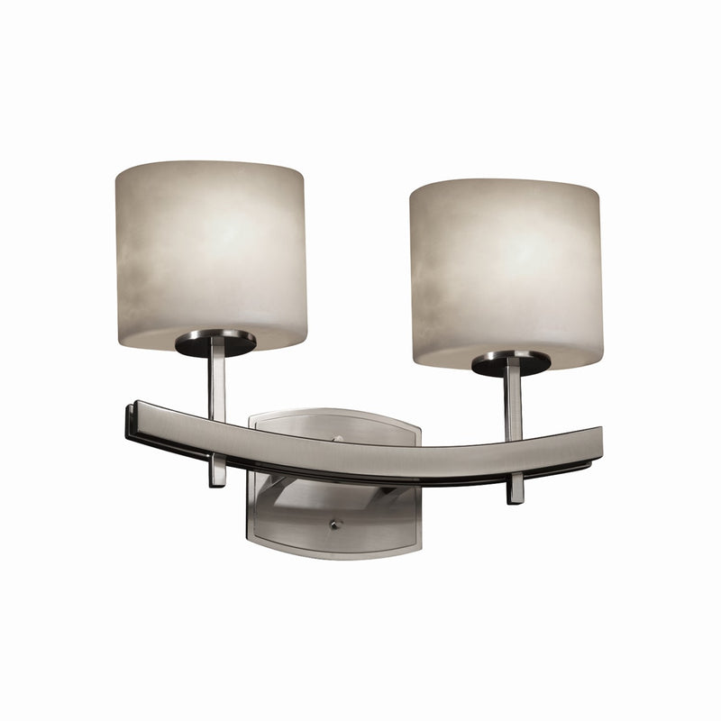 Justice Designs CLD-8592-30-NCKL Two Light Bath Bar, Brushed Nickel