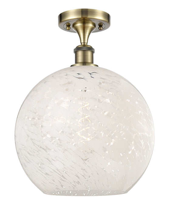 Innovations 516-1C-AB-G1216-12WM LED Semi-Flush Mount, Antique Brass