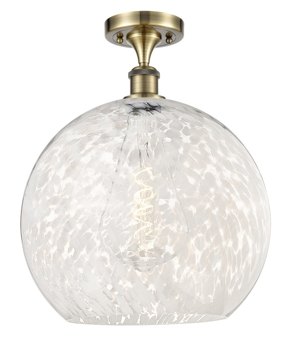Innovations 516-1C-AB-G1216-14WM LED Semi-Flush Mount, Antique Brass