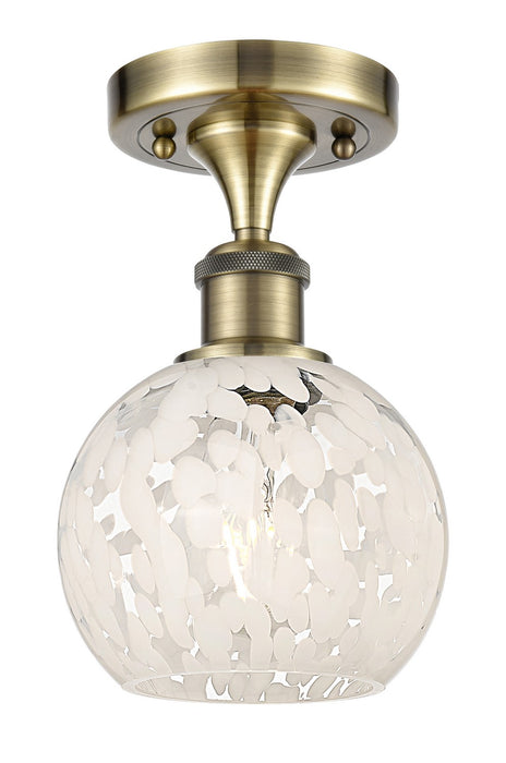 Innovations 516-1C-AB-G1216-6WM LED Semi-Flush Mount, Antique Brass