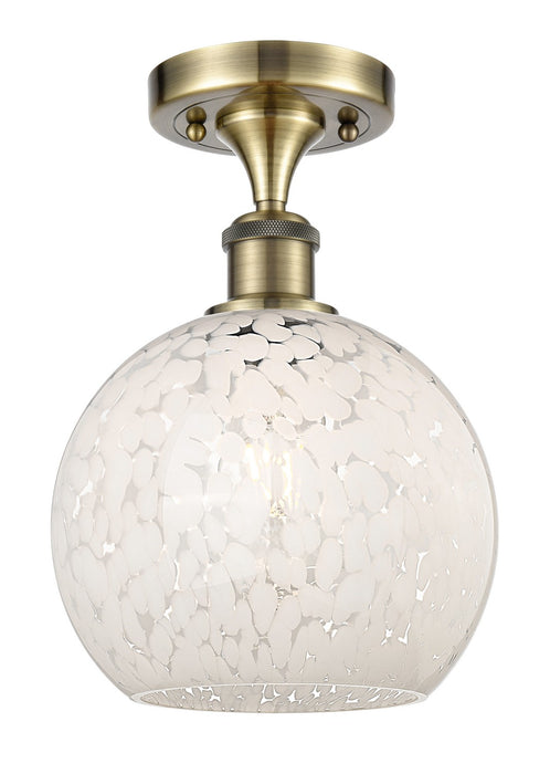 Innovations 516-1C-AB-G1216-8WM LED Semi-Flush Mount, Antique Brass