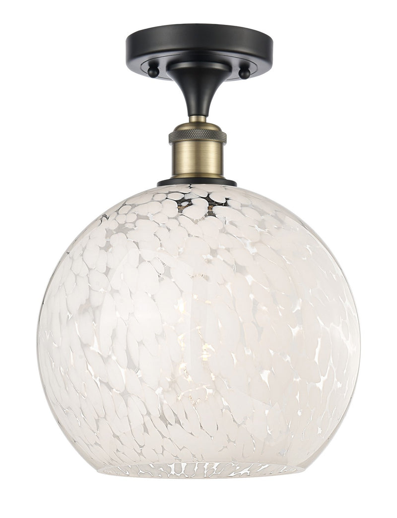 Innovations 516-1C-BAB-G1216-10WM LED Semi-Flush Mount, Black Antique Brass