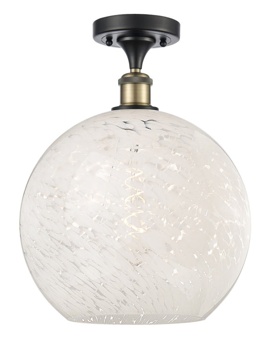 Innovations 516-1C-BAB-G1216-12WM LED Semi-Flush Mount, Black Antique Brass