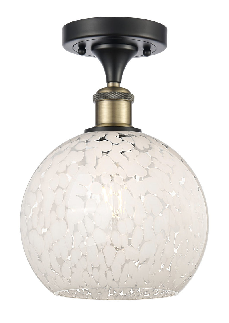 Innovations 516-1C-BAB-G1216-8WM LED Semi-Flush Mount, Black Antique Brass