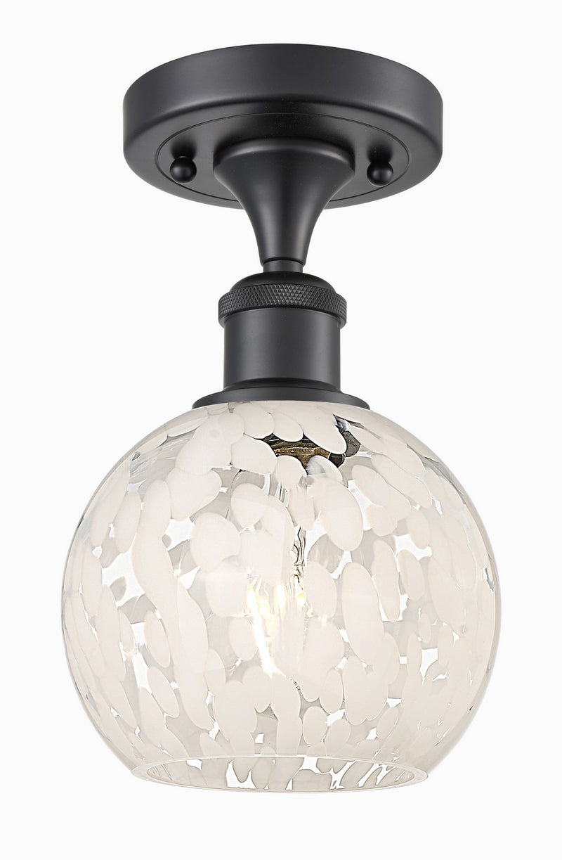 Innovations 516-1C-BK-G1216-6WM LED Semi-Flush Mount, Matte Black