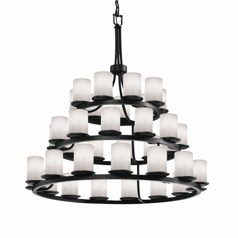 Justice Designs CLD-8712-10-MBLK 36 Light Chandelier, Matte Black