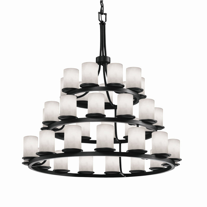 Justice Designs CLD-8712-10-MBLK 36 Light Chandelier, Matte Black