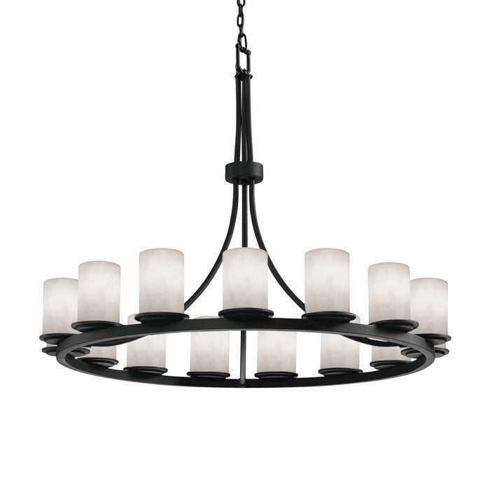 Justice Designs CLD-8715-10-MBLK 15 Light Chandelier, Matte Black