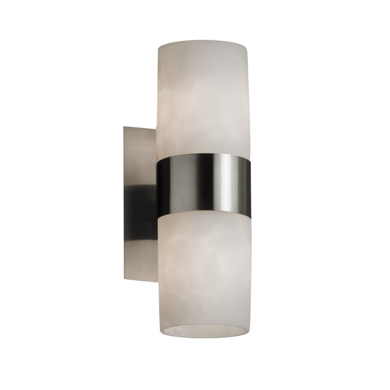 Justice Designs CLD-8762-10-NCKL Two Light Wall Sconce, Brushed Nickel