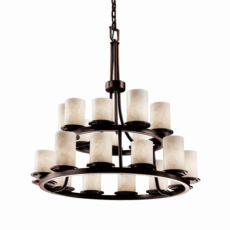 Justice Designs CLD-8767-10-DBRZ 21 Light Chandelier, Dark Bronze
