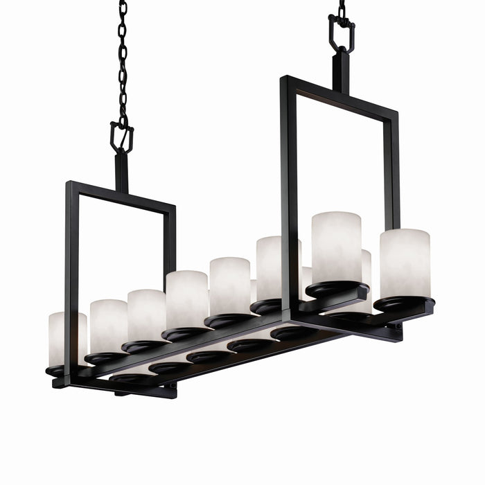 Justice Designs CLD-8769-10-MBLK 14 Light Chandelier, Matte Black