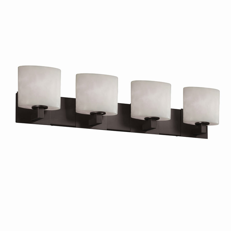 Justice Designs CLD-8924-30-MBLK Four Light Bath Bar, Matte Black