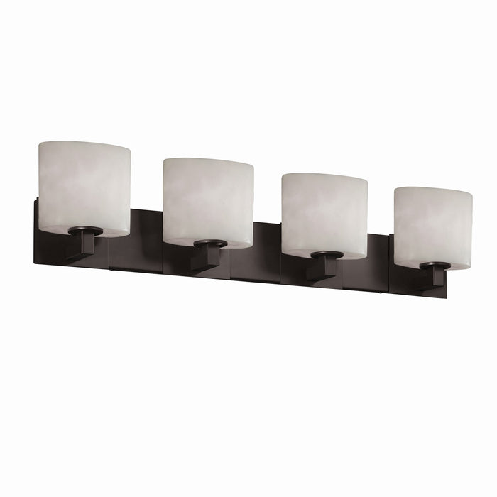 Justice Designs CLD-8924-30-MBLK Four Light Bath Bar, Matte Black