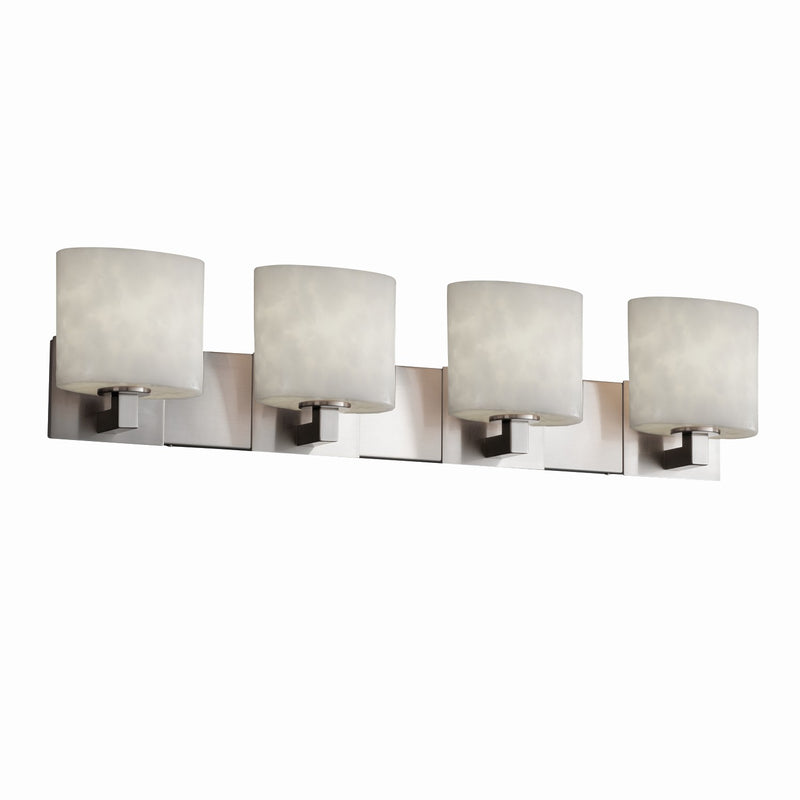 Justice Designs CLD-8924-30-NCKL Four Light Bath Bar, Brushed Nickel
