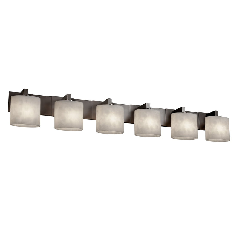 Justice Designs CLD-8926-30-MBLK Six Light Bath Bar, Matte Black