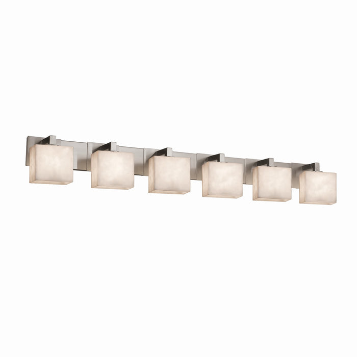 Justice Designs CLD-8926-55-NCKL Six Light Bath Bar, Brushed Nickel