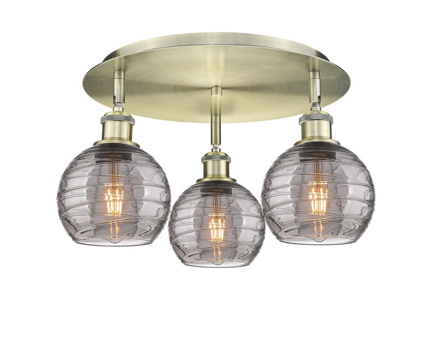 Innovations 516-3C-AB-G1213-6SM Three Light Flush Mount, Antique Brass