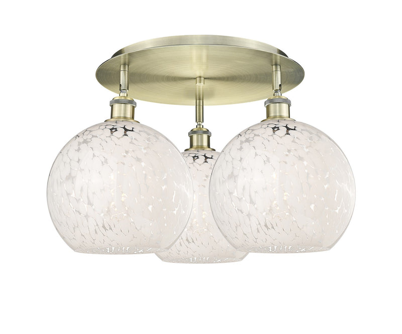 Innovations 516-3C-AB-G1216-10WM LED Flush Mount, Antique Brass