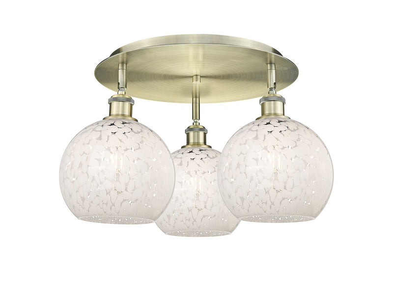 Innovations 516-3C-AB-G1216-8WM LED Flush Mount, Antique Brass