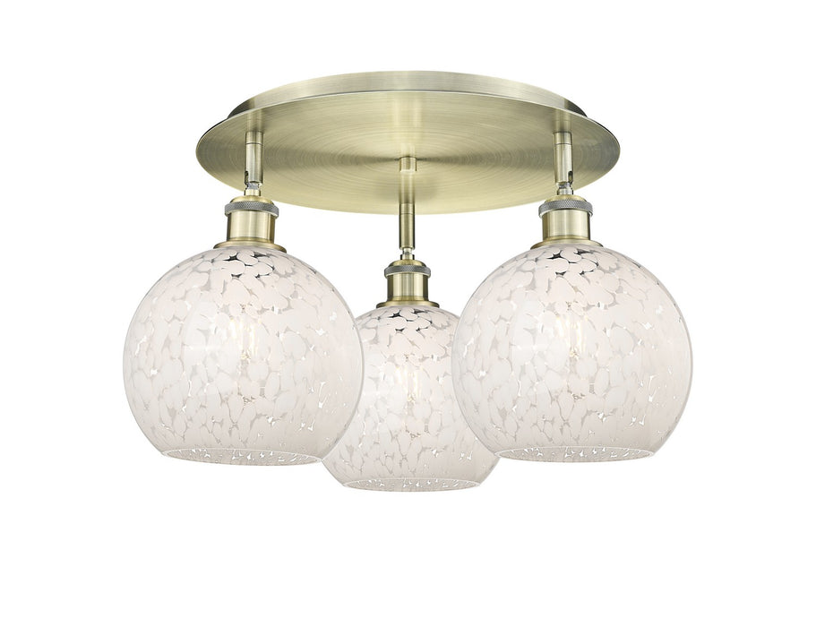 Innovations 516-3C-AB-G1216-8WM LED Flush Mount, Antique Brass