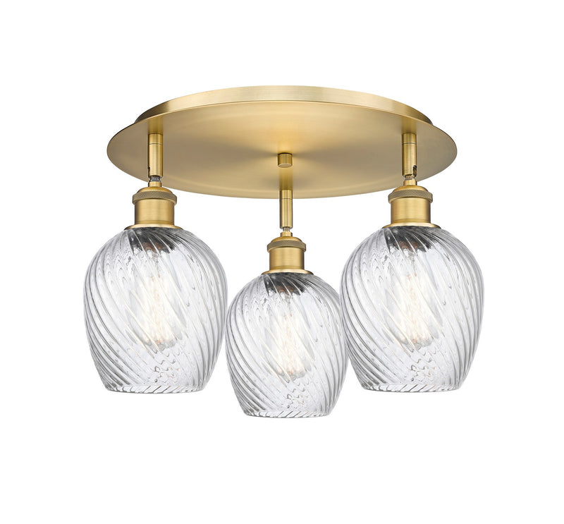 Innovations 516-3C-BB-G292 Three Light Flush Mount, Brushed Brass