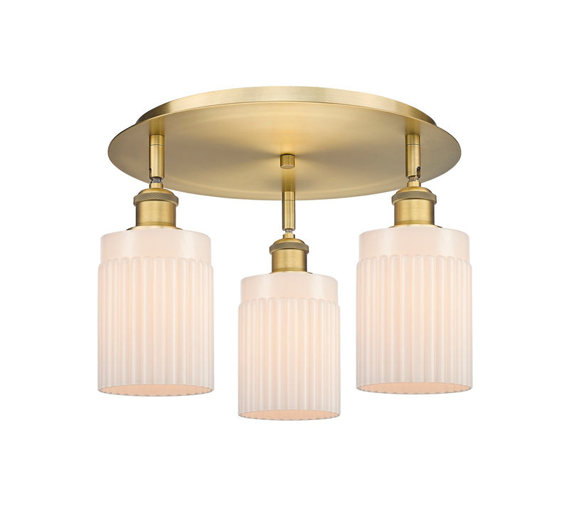 Innovations 516-3C-BB-G341 Three Light Flush Mount, Brushed Brass
