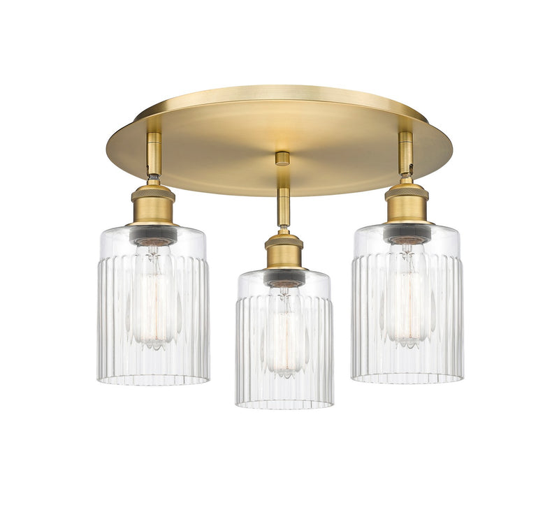 Innovations 516-3C-BB-G342 Three Light Flush Mount, Brushed Brass