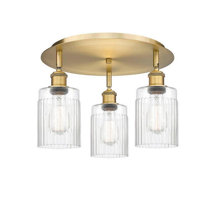 Innovations 516-3C-BB-G342 Three Light Flush Mount, Brushed Brass