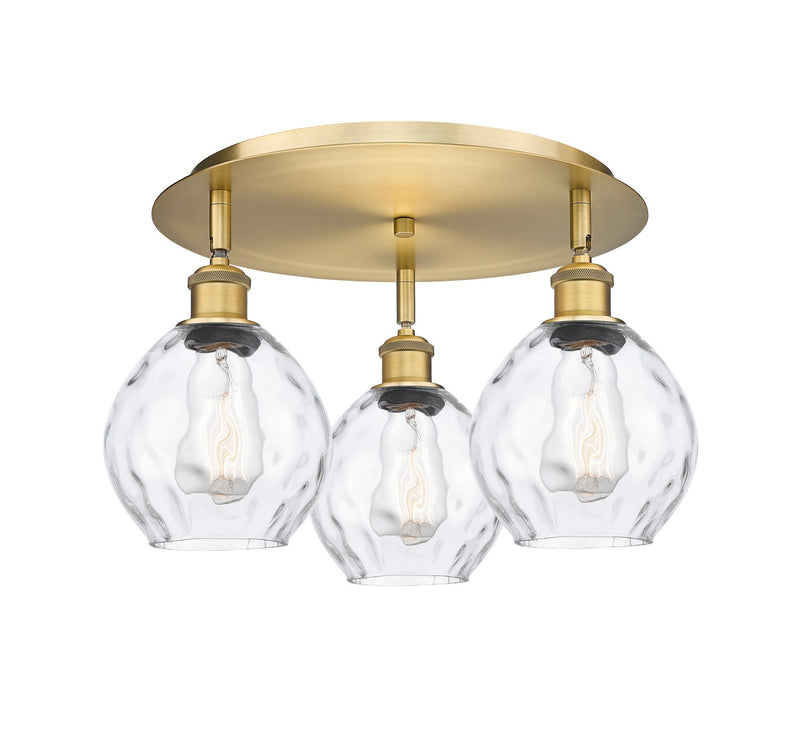 Innovations 516-3C-BB-G362 Three Light Flush Mount, Brushed Brass