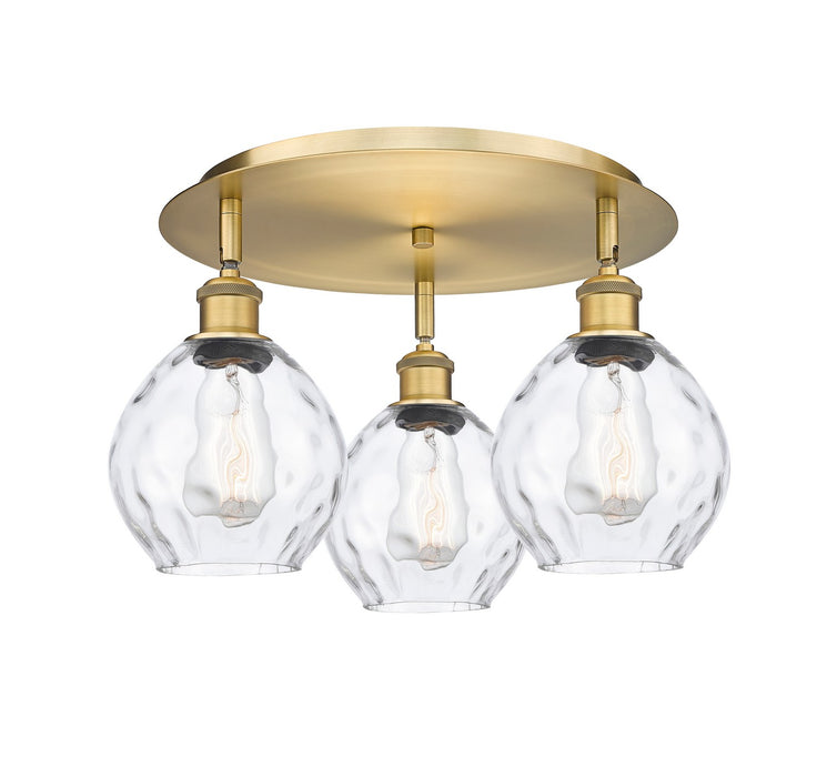 Innovations 516-3C-BB-G362 Three Light Flush Mount, Brushed Brass