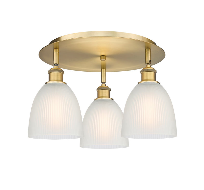 Innovations 516-3C-BB-G381 Three Light Flush Mount, Brushed Brass