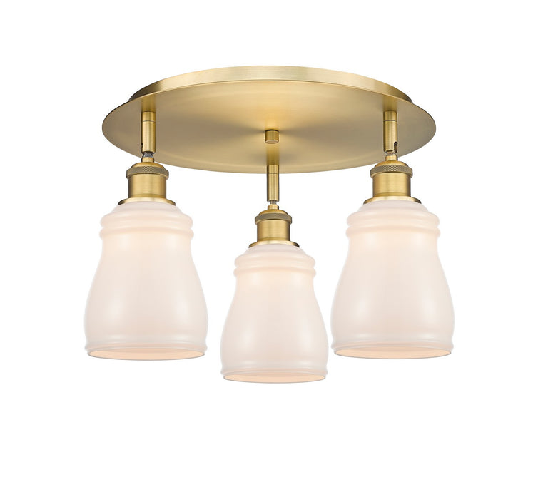 Innovations 516-3C-BB-G391 Three Light Flush Mount, Brushed Brass