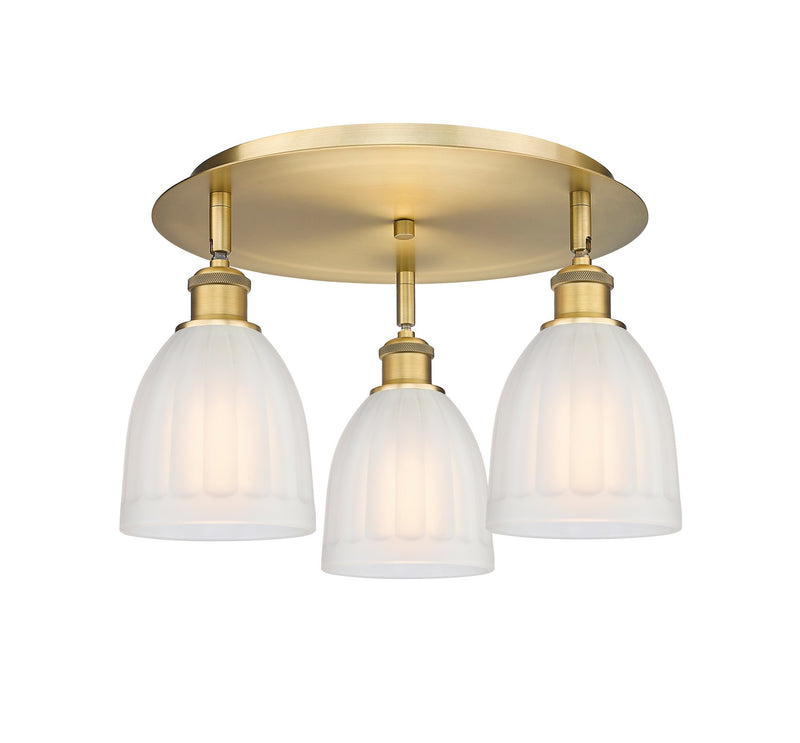 Innovations 516-3C-BB-G441 Three Light Flush Mount, Brushed Brass