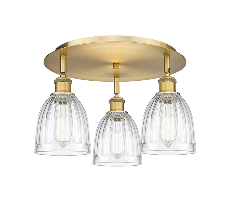 Innovations 516-3C-BB-G442 Three Light Flush Mount, Brushed Brass