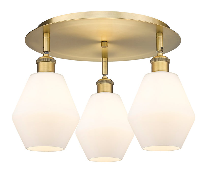Innovations 516-3C-BB-G651-6 Three Light Flush Mount, Brushed Brass