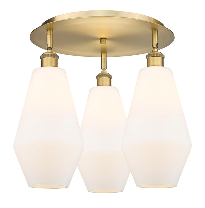 Innovations 516-3C-BB-G651-7 Three Light Flush Mount, Brushed Brass