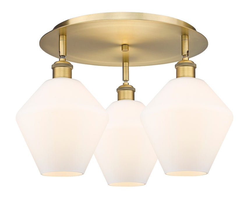 Innovations 516-3C-BB-G651-8 Three Light Flush Mount, Brushed Brass