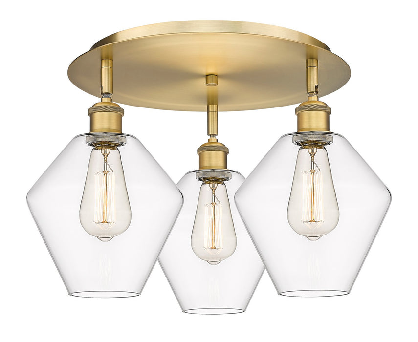 Innovations 516-3C-BB-G652-8 Three Light Flush Mount, Brushed Brass
