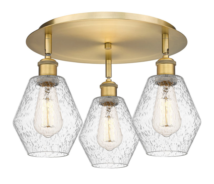 Innovations 516-3C-BB-G654-6 Three Light Flush Mount, Brushed Brass