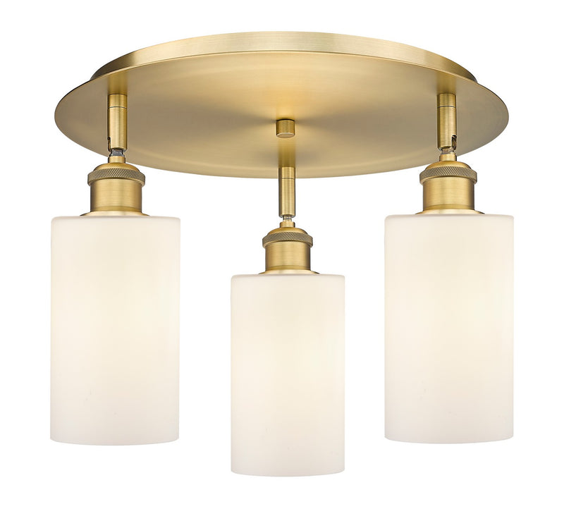 Innovations 516-3C-BB-G801 Three Light Flush Mount, Brushed Brass