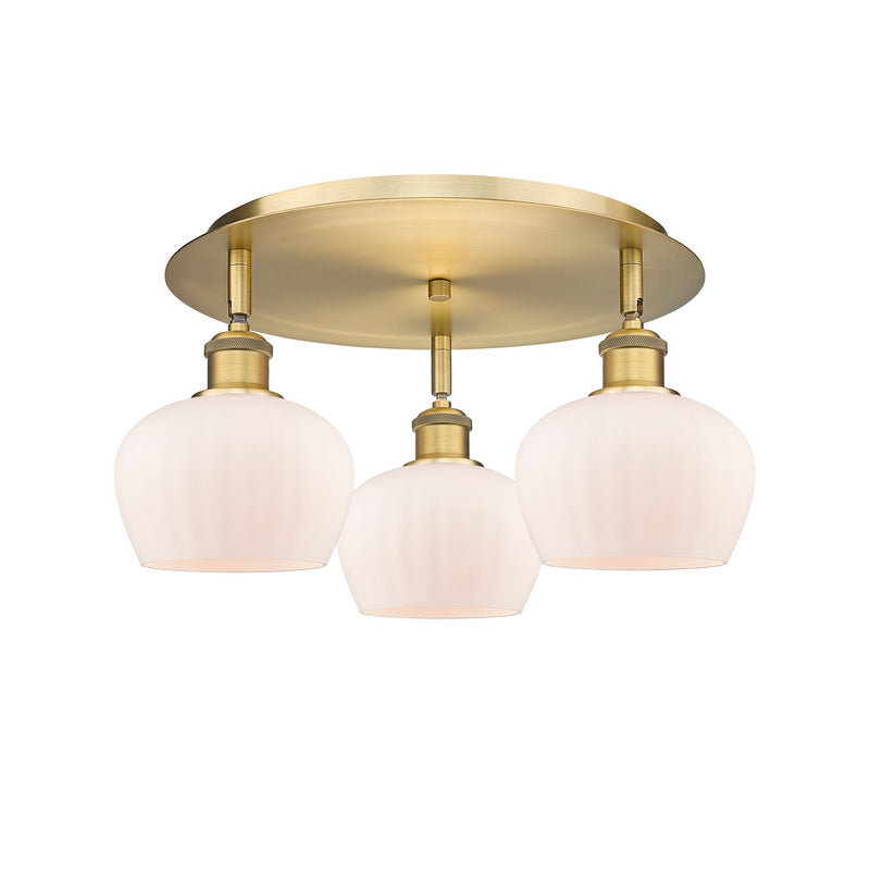 Innovations 516-3C-BB-G91 Three Light Flush Mount, Brushed Brass