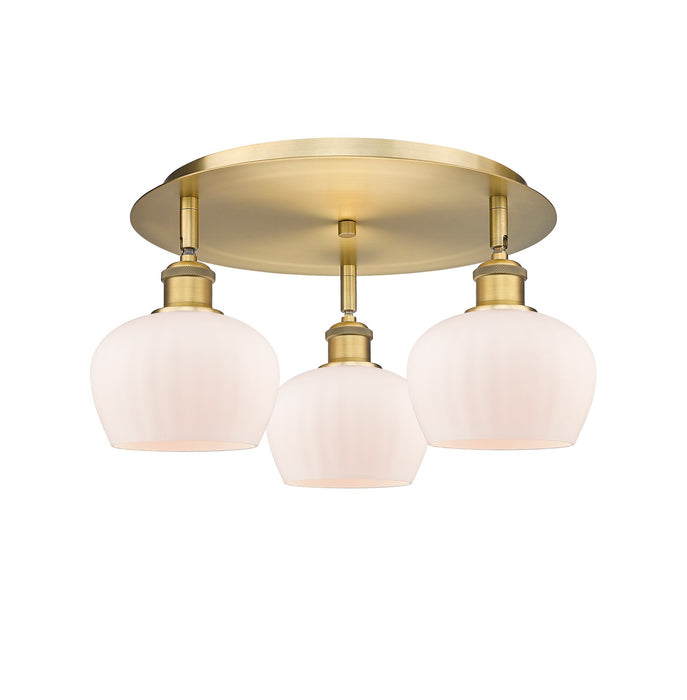 Innovations 516-3C-BB-G91 Three Light Flush Mount, Brushed Brass