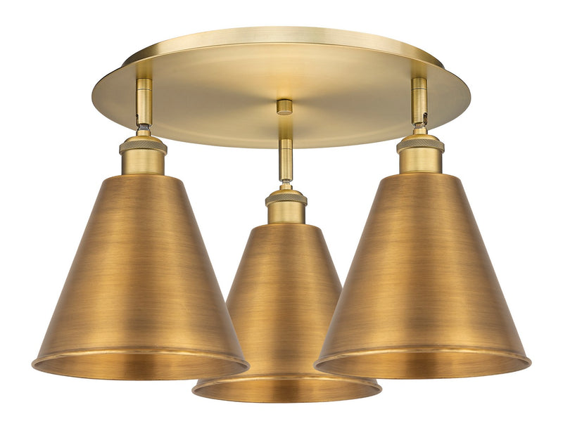 Innovations 516-3C-BB-MBC-8-BB Three Light Flush Mount, Brushed Brass