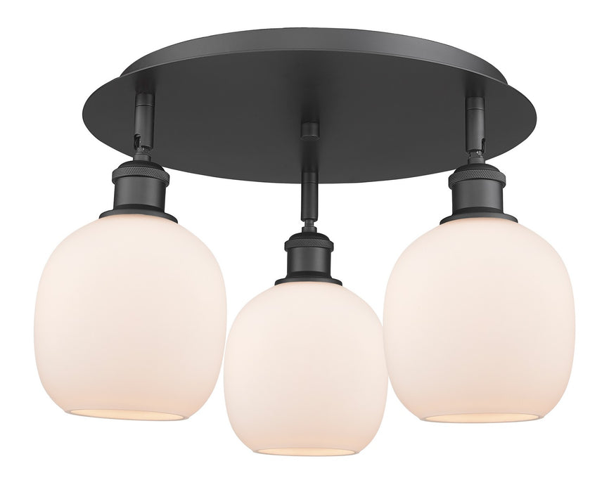 Innovations 516-3C-BK-G101 Three Light Flush Mount, Matte Black